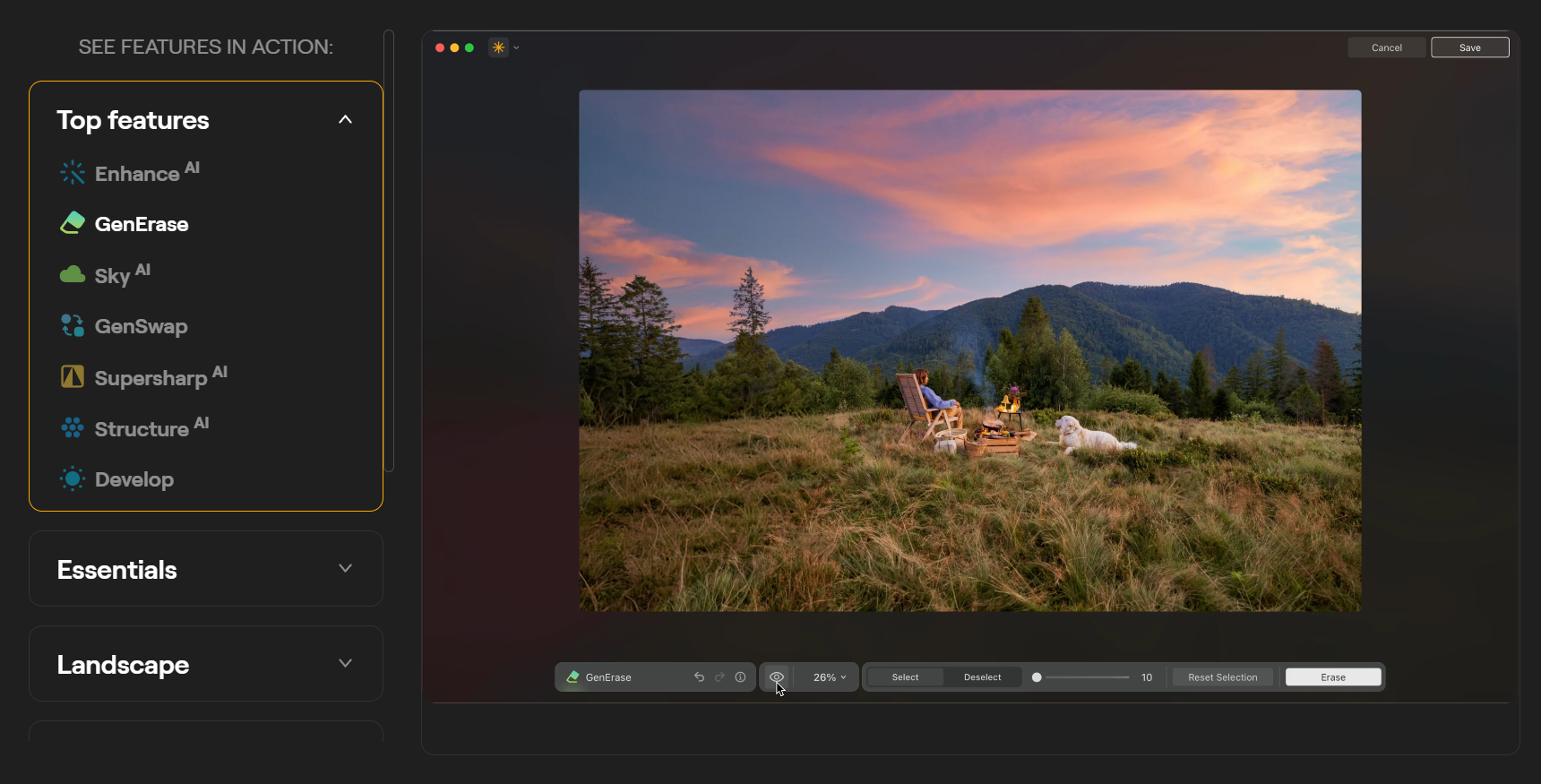 AI photo editing