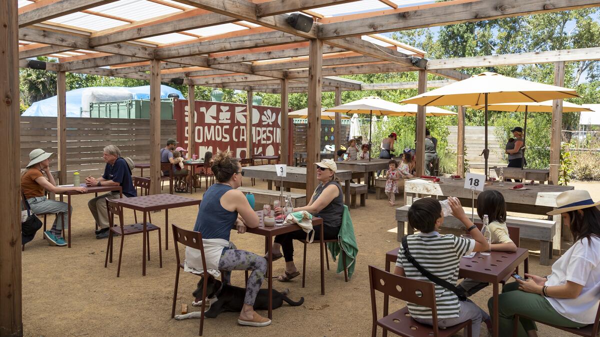San Clemente, CA - June 21: Guests eat lunch at the Campesino Cafe at The Ecology Center on Wednesday, June 21, 2023 in San Clemente, CA. (Scott Smeltzer / Daily Pilot)